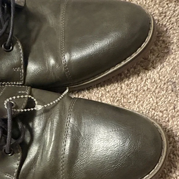 Restoration Hardware Olive Green Leather Lace-Up Oxfords - Picture 2 of 7